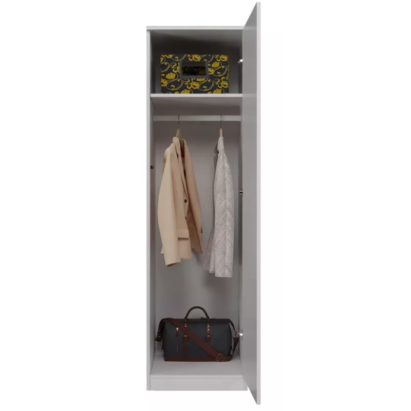 Wardrobe Top e Shop SD-50 BI with 5 shelves, 1 door, white frame