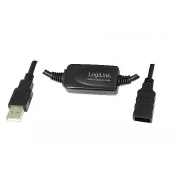 USB Cable LogiLink 15M USB 2.0 M/F Black