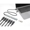 DELOCK 4 Port Slim USB Hub — USB 3.2 Gen 1 Host Type-C, 3× USB 5 Gbps Type-C + 1× USB 5 Gbps Type-A, Grey, Metal