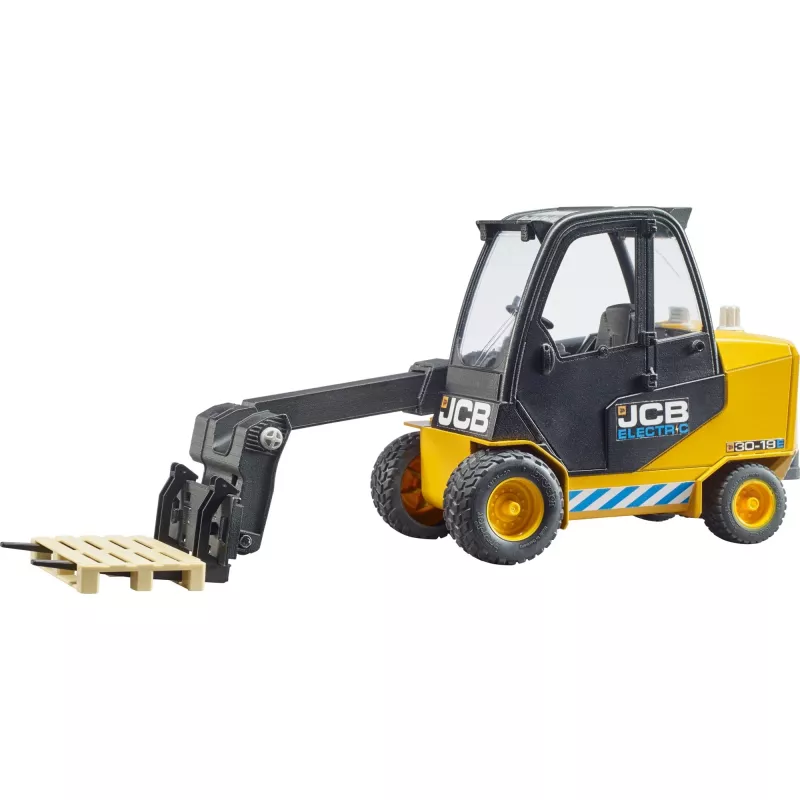 Forklift BRUDER JCB Teletruk toy — ABS, recommended age 3+, black and yellow