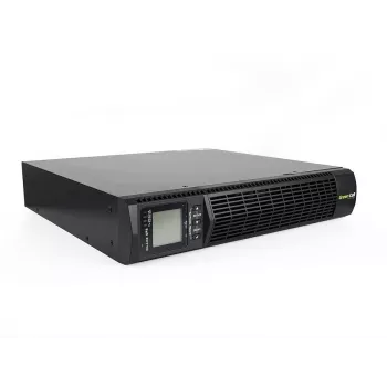 Uninterruptible Power Supply Green Cell UPS13 — Online double-conversion UPS, 1000 VA / 900 W, pure sine, 6 AC outlets, LCD, 2×12V 9Ah batteries