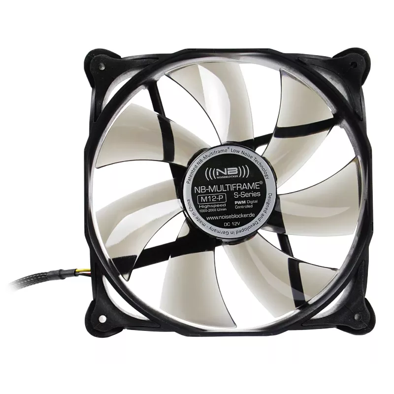 NoiseBlocker Multiframe M12-P 120 mm Computer Case Fan, 2000 RPM, 133 m³/h, 4.5 V, Black