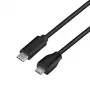 Logilink - USB Cable - USB 2.0 Type C (M) to Micro-USB 2.0 (M) - USB 2.0 - 15 V - 3 A - 1 m - Black (CU0197)