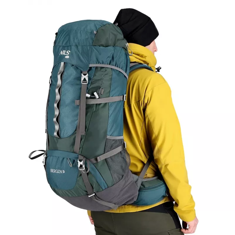 NILS Camp NC1949 Bergen 65L Hiking Backpack - Green