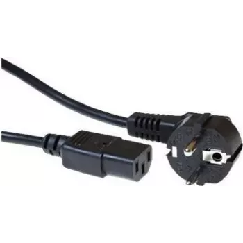 ACT Powercord mains connector CEE 7/7 male (angled) - C13 black 10 m