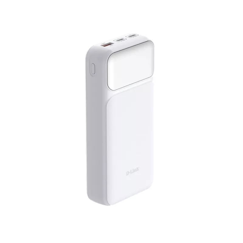 Power bank D-Link DPP-201 — 20000 mAh, 1× USB-A, 2× USB-C, white