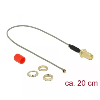 Coaxial Cable DeLOCK 89831 0.2m RP-SMA Female Grey