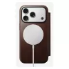 Mobile phone cover Nomad Modern Leather Folio for iPhone 17 Pro, leather/aluminium, 16 cm (6.3 inch) brown, 4 card pockets