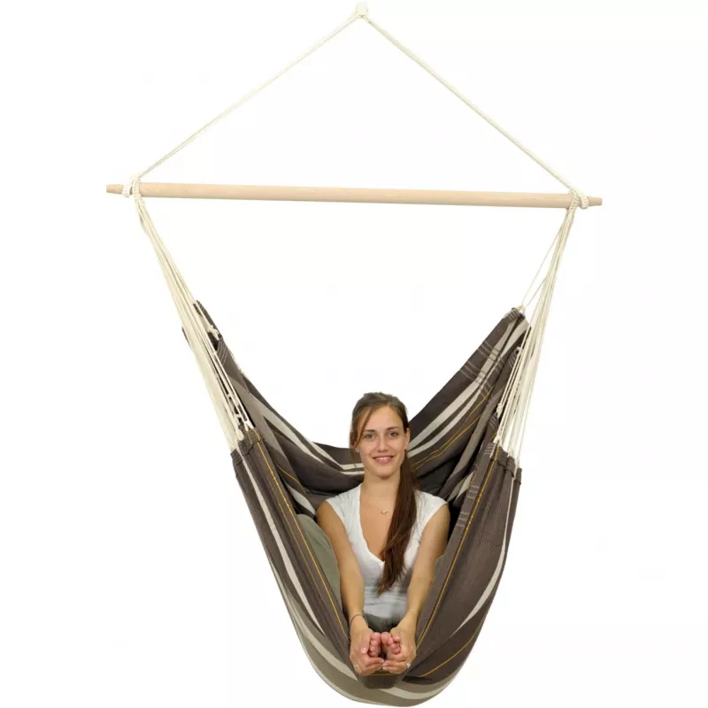 Hanging Chair Brasil Gigante Café AZ-2030320, Camping-Hanging Chair brown/Grey