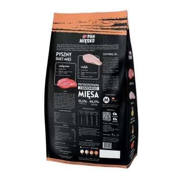 PAN MIĘSKO Cielęcina z indykiem (adult) crunchy M - Dry dog food - 9kg
