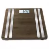 Electronic personal scale Medisana BS 552 — silver bamboo top, max 180 kg, 100 g accuracy, Bluetooth, BMI, body composition