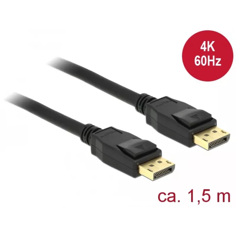 DeLOCK - DisplayPort-Cable - DisplayPort (M) to DisplayPort (M) - 1,5m - 4K Support - Black (85508)