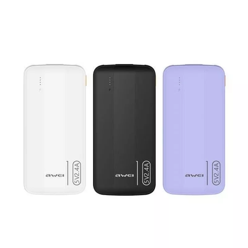 Awei PowerBank P20K 10000mAh Black/Black (10000mAh), Powerbank, Black