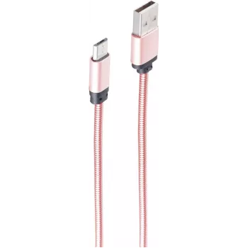 USB cable ShiverPeaks BS14-11002 1m USB A Micro-USB B Rose gold