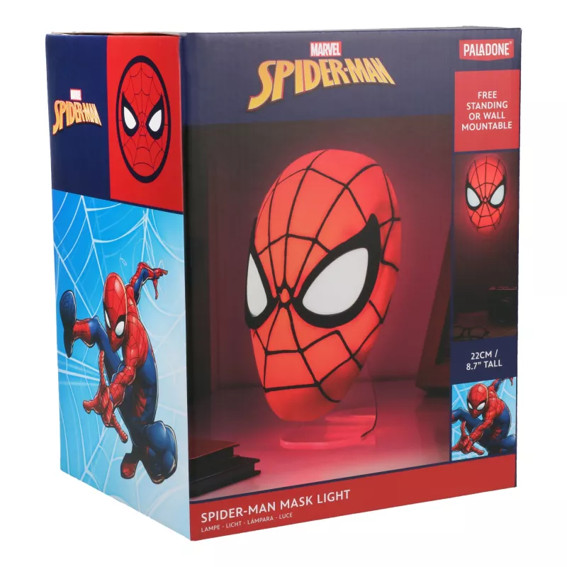 Table lamp Paladone Spiderman Mask Light — themed Spiderman mask design, USB powered LED, compact bedside lamp