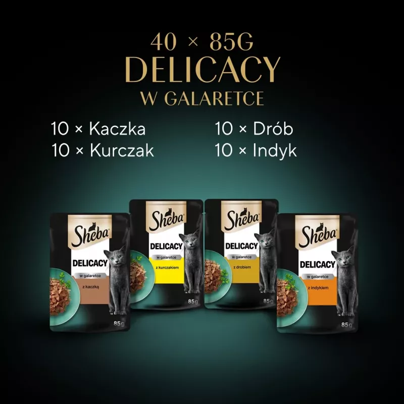 SHEBA Delicacy poultry flavours in jelly - wet cat food - 40x85 g