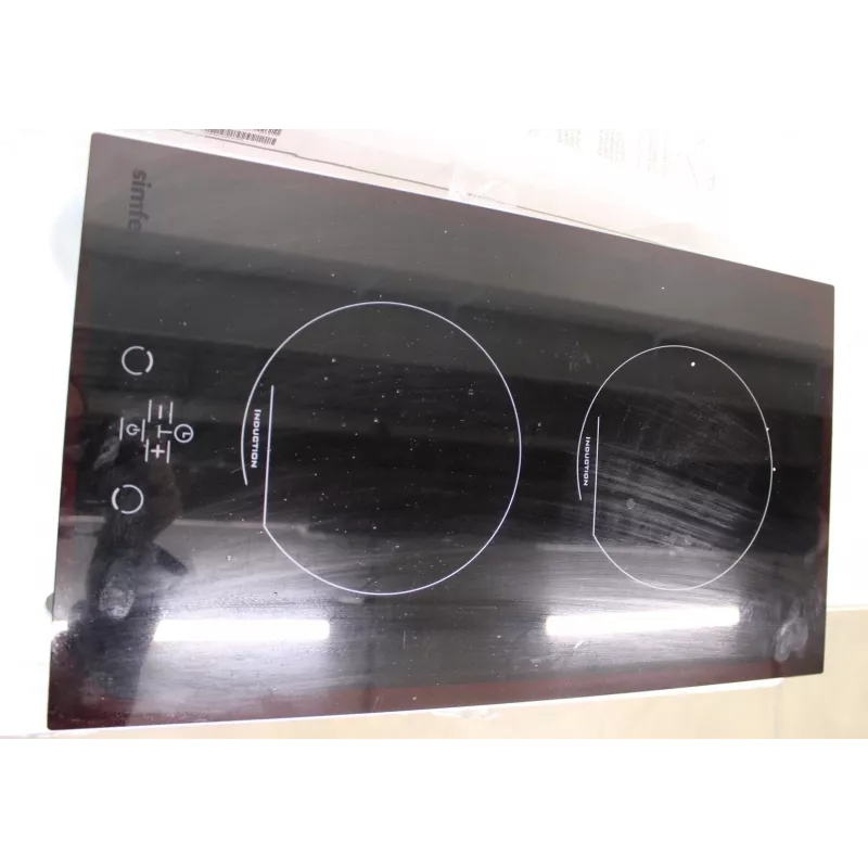 Built-in induction hob SIMFER H3.020.DEISP, 2 cooking zones, touch controls, timer, black — damaged packaging, scratches on back