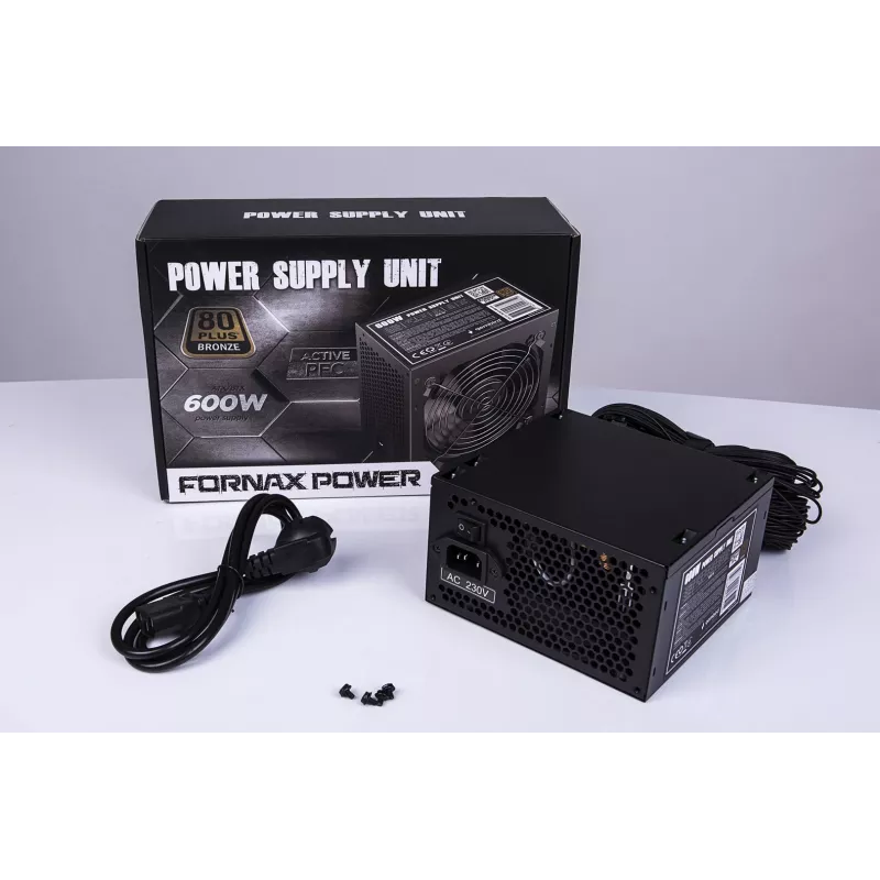 Power Supply ATX 80+Bronze 600W active PFC, 12cm Fan
