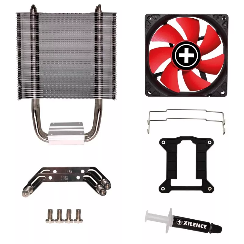 Xilence I402 Processor Cooler 9.2 cm Black, Red, Silver