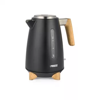 Electric kettle Princess 1.7 L 3000 W, stainless steel housing, cordless, beige/black