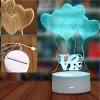 Night Lamp Extralink HOME 3D Optical Illusion Four Hearts USB bedside lamp