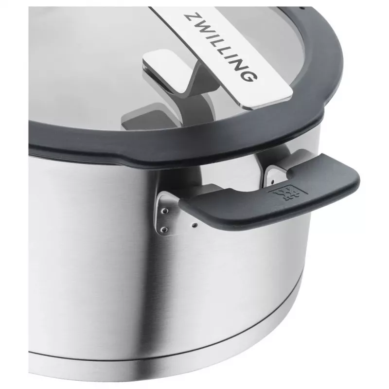 ZWILLING stainless steel pan set SIMPLIFY 5 pcs — dishwasher & oven safe, glass lids, suitable for ceramic hobs