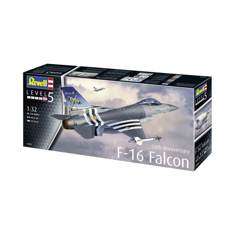 Plastic model airplane REVELL F-16 Falcon 50th Anniversary kit 1:32 scale