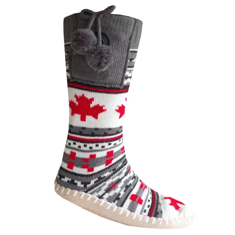 Slipper boot Glovii GQ4M unisex — winter polyester upper, synthetic outsole, carbon fibres, uni size, multi-pattern (grey/red/white)