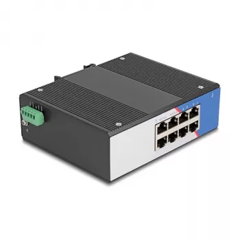 Gigabit Ethernet Switch DELOCK 80163, 8-port RJ45 industrial switch, unmanaged, metal housing