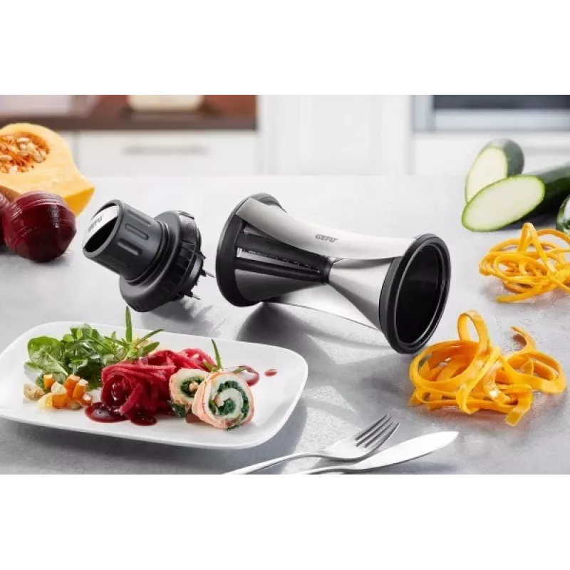 GEFU Spirelli XL G-13700 Spiral Slicer, Manual, Plastic/Stainless Steel, Black