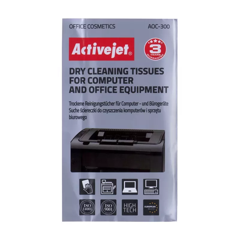 Equipment cleansing dry cloths ActiveJet AOC-300 — white, universal, 24 pcs