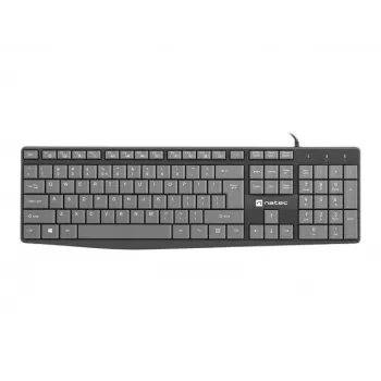 Wired full-size keyboard NATEC NKL-1507 USB QWERTY US International Grey/Black, 105 keys, numeric keypad