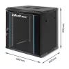 19 inch rack cabinet QOLTEC 54464 12U 600x635x450 Black
