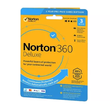 Norton 360 Deluxe | 3 Devices | 1 Year | 25 Gb Cloud Storage | EU