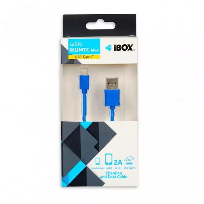 IBOX USB A to USB C cable IKUMTCB — 1 m, USB 2.0, blue