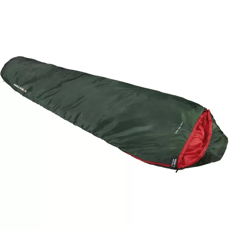 High Peak Lite Pak 1200 Mummy sleeping bag Polyester Green, Red 23263