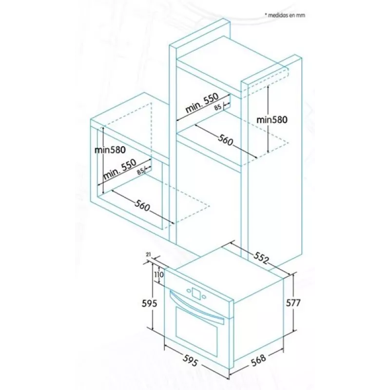 Built-in Oven Edesa EOE-6020 X, Electric Oven
