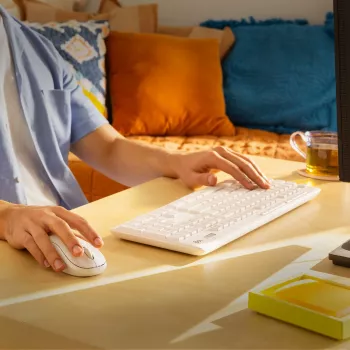 Logitech MK295 Silent Keyboard & Mouse Set, White, Wireless via USB-Receiver, Swiss, 920-009872
