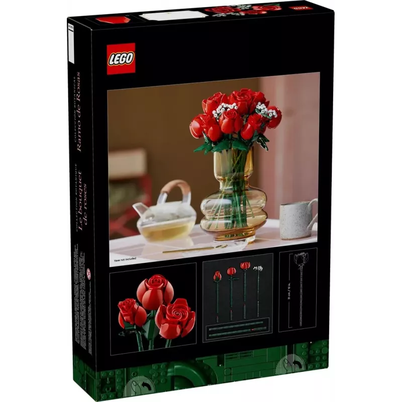 LEGO Icons Bouquet of Roses Artificial Flowers Set for Adults Botanical Collection Home Décor Accessories Valentine’s Day Treat Gifts for Women
