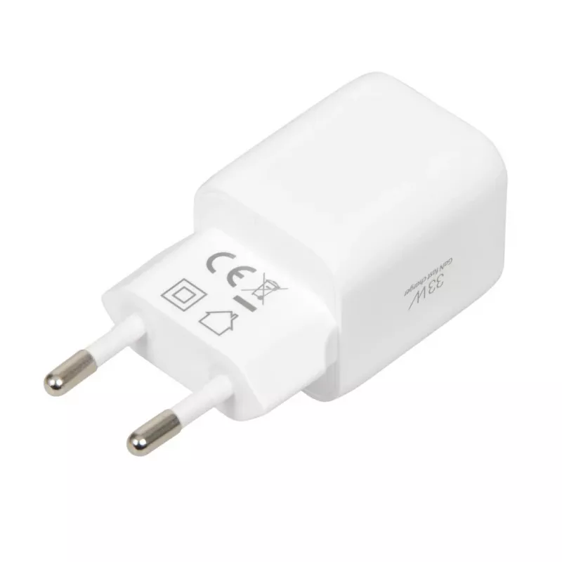 USB charger IBOX ILUC42W 42W (33W max), 1×USB-C PD3.0, 1×USB-A QC3.0, 100–240V, white
