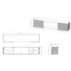 Cama RTV cabinet LARA 183x35x37 black matt + white fireplace