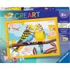 CreArt - Colourful budgerigars, Painting
