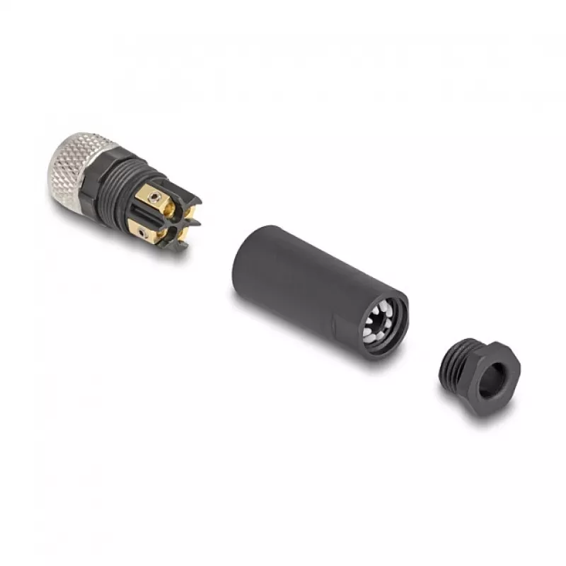 DeLOCK M8 Connector A-coded 4 pin female screw connection 60532