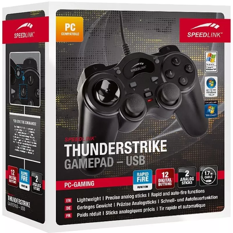 Speedlink THUNDERSTRIKE SL-6515-BK Gamepad for PC, Black