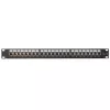 Extralink CAT6A STP 24-Port Shielded Patch Panel, 1U 19-Inch Rackmount, 10G Ready, Black