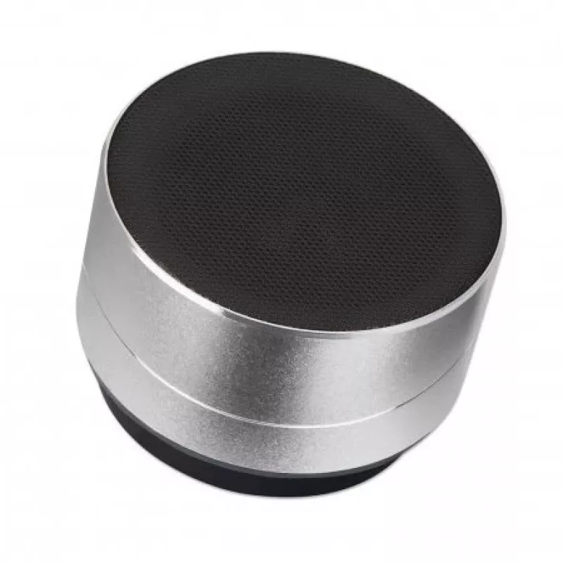 Manhattan Metallic Bluetooth Speaker, Splashproof, Range 10m, microSD card reader, Aux 3.5mm connector, USB-A charging cable included (5V charging), Silver, Three Years Warranty