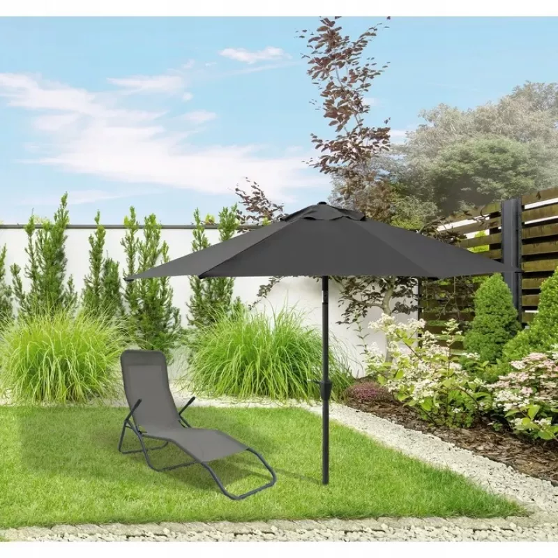 Garden umbrella Extralink foldable 3 m, large, graphite