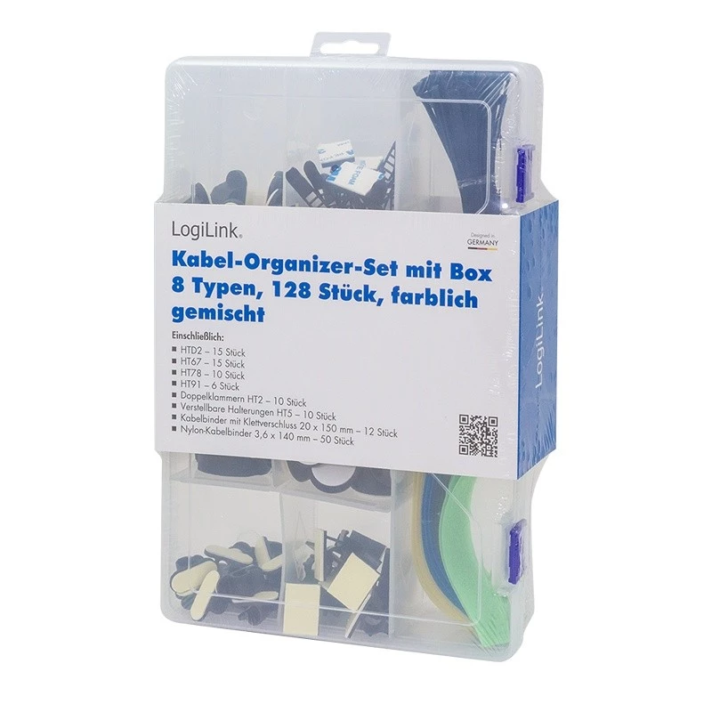 LogiLink Cable organiser set 128 pc(s).