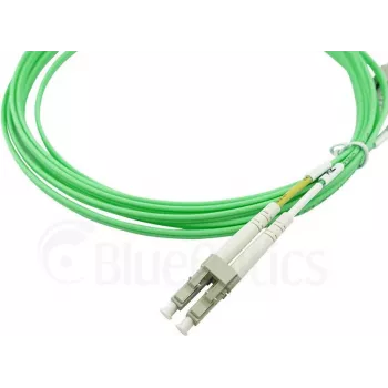 BlueOptics Duplex fibre optic patch cable, LC-UPC/LC-UPC beige, 10 metres, multimode G50/125m, OM5,