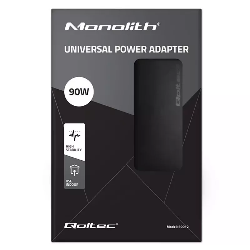 Qoltec 50012 Automatic universal power adapter 90W | 9 plugins | +power cable
